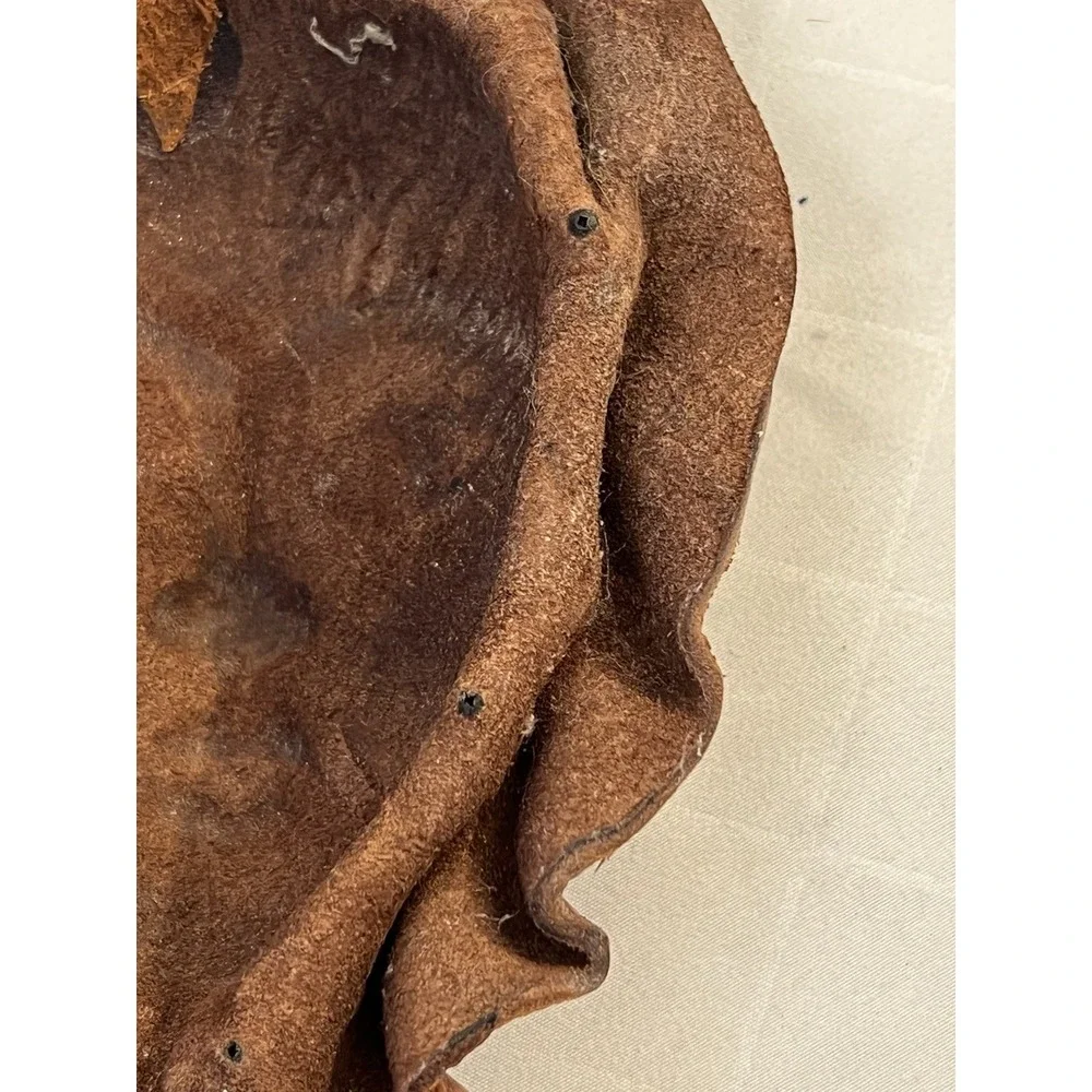 Face Mask Molded Sculpture Handmade Wall Hanging Decor VTG Genuine Leather 9 X 6